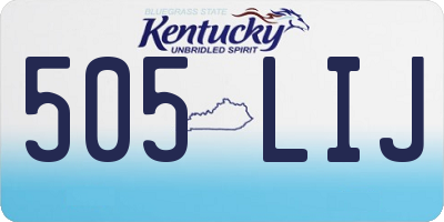 KY license plate 505LIJ