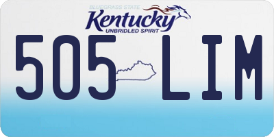 KY license plate 505LIM