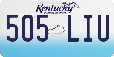 KY license plate 505LIU
