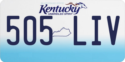 KY license plate 505LIV