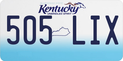 KY license plate 505LIX