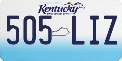 KY license plate 505LIZ