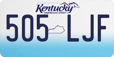 KY license plate 505LJF