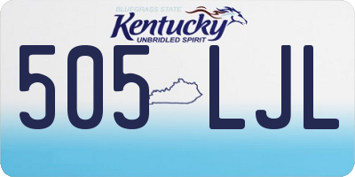 KY license plate 505LJL
