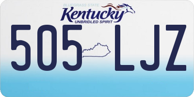 KY license plate 505LJZ