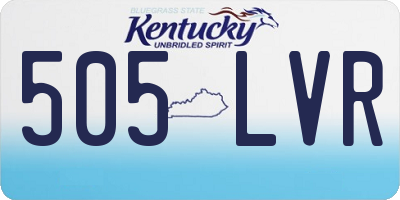 KY license plate 505LVR
