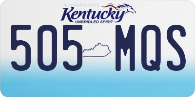 KY license plate 505MQS