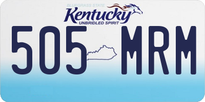 KY license plate 505MRM