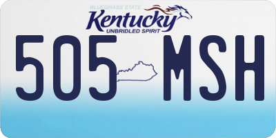 KY license plate 505MSH
