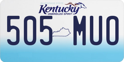 KY license plate 505MUO