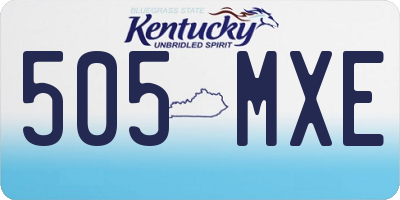 KY license plate 505MXE