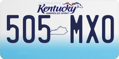 KY license plate 505MXO