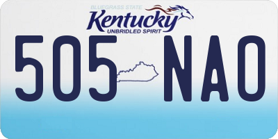 KY license plate 505NAO