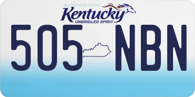 KY license plate 505NBN