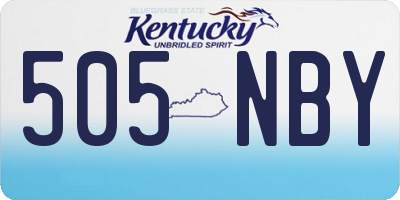 KY license plate 505NBY