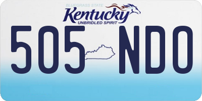 KY license plate 505NDO