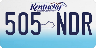KY license plate 505NDR