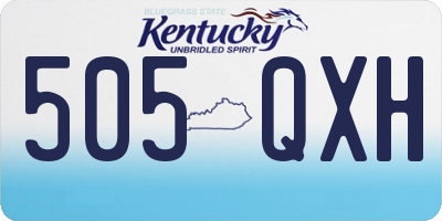 KY license plate 505QXH