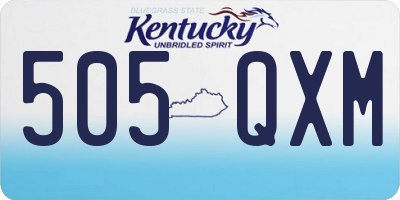 KY license plate 505QXM