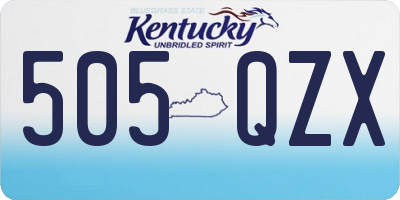 KY license plate 505QZX