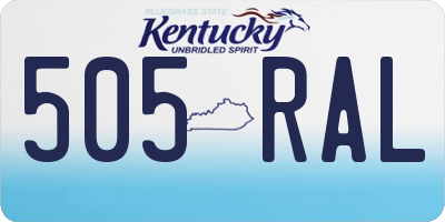 KY license plate 505RAL