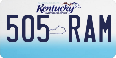 KY license plate 505RAM
