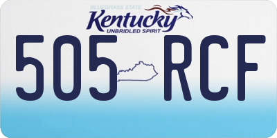 KY license plate 505RCF