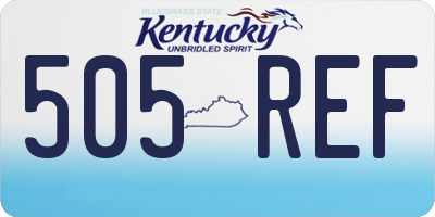 KY license plate 505REF