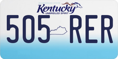 KY license plate 505RER