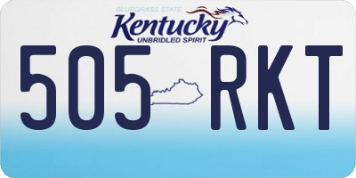 KY license plate 505RKT
