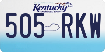 KY license plate 505RKW