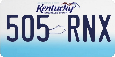 KY license plate 505RNX