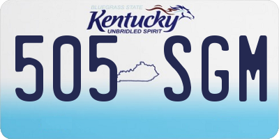 KY license plate 505SGM