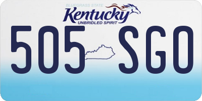 KY license plate 505SGO