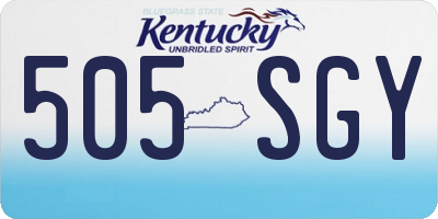 KY license plate 505SGY