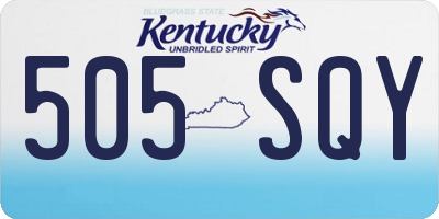 KY license plate 505SQY