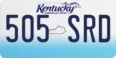 KY license plate 505SRD