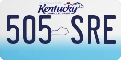 KY license plate 505SRE