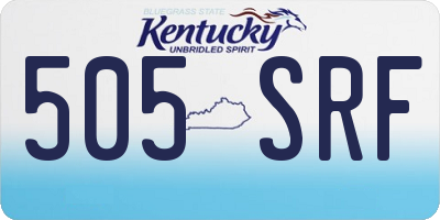 KY license plate 505SRF