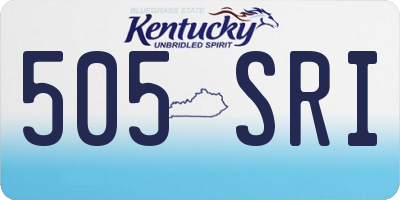 KY license plate 505SRI