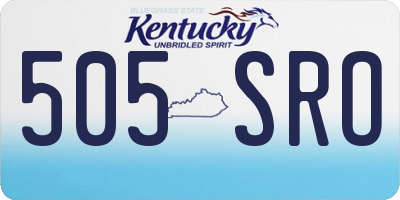 KY license plate 505SRO