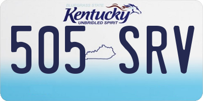 KY license plate 505SRV