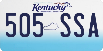 KY license plate 505SSA