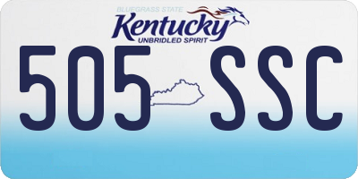 KY license plate 505SSC