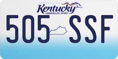 KY license plate 505SSF