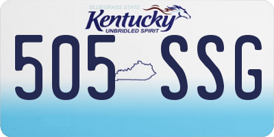 KY license plate 505SSG
