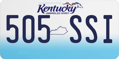 KY license plate 505SSI