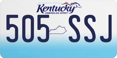 KY license plate 505SSJ
