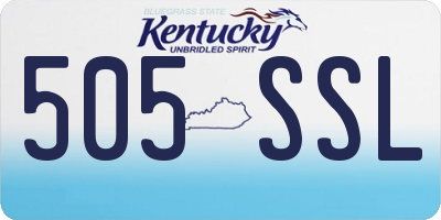 KY license plate 505SSL