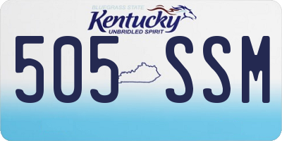 KY license plate 505SSM